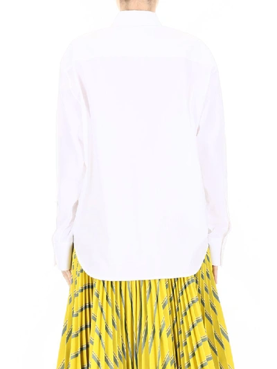 Shop Calvin Klein Oversized Shirt With Embroidery In White (white)