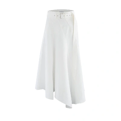 Shop Jw Anderson Belted Skirt In Off-white