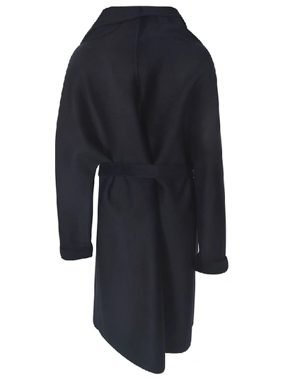 Shop Aspesi Wide Collar Coat In Black