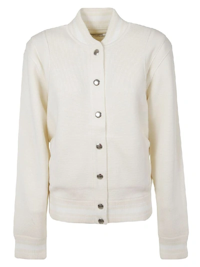 Shop Givenchy Buttoned Bomber In Off White/ivory