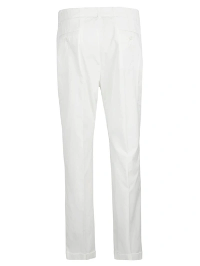 Shop Aspesi Straight Fit Trousers In White