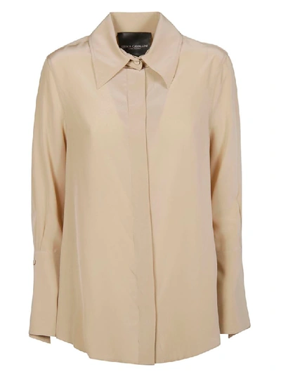 Shop Erika Cavallini Pointed Collar Blouse In Beige