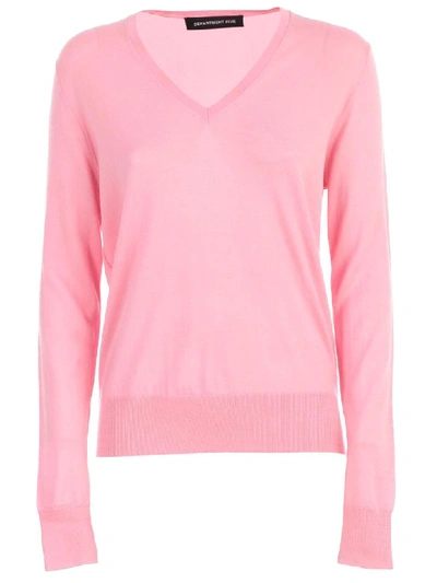 Shop Department 5 Brosio Sweater V Neck Merino Wool In Rosa