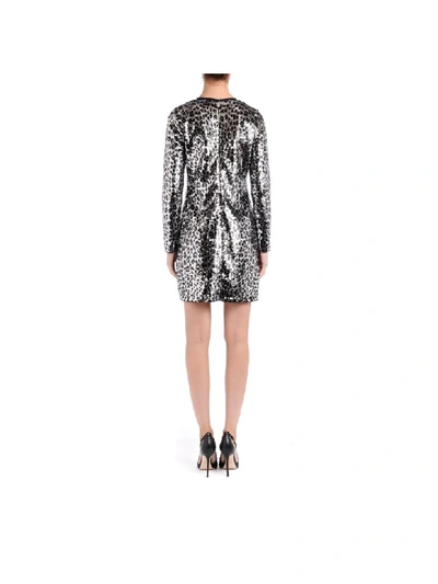 Shop Michael Kors Leopard-effect Dress Made Of Sequins In Grigio