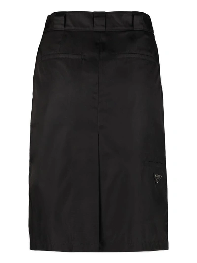 Shop Prada Nylon Gabardine Wrap Skirt In Black