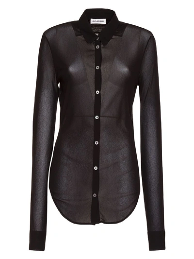 Shop Jil Sander Sheer Slim Fit Shirt In Nero