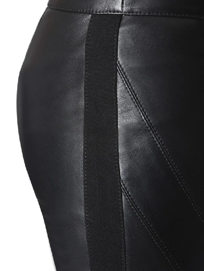 Shop Alberta Ferretti Leather Trousers In Nero