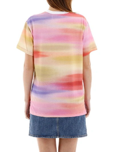Shop See By Chloé Rainbow Logo T-shirt In Multicolor 1 (yellow)