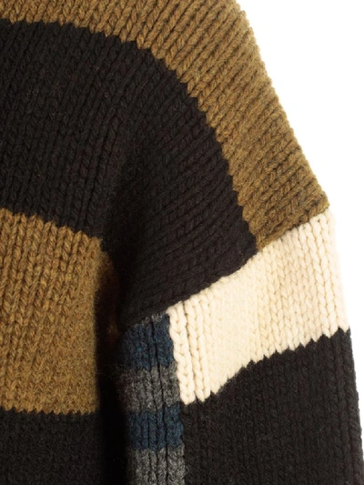Shop Colville Sweater L/s High Neck W/stripes In Multi