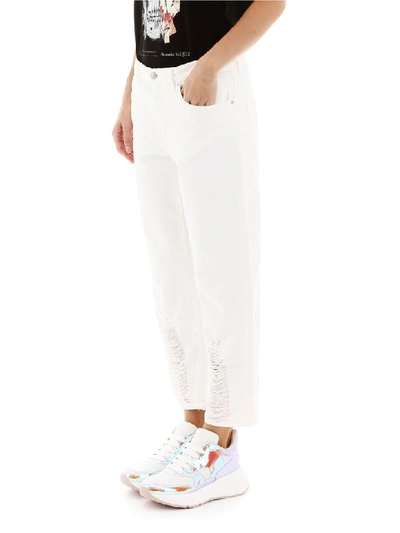 Shop Alexander Mcqueen Boyfriend Jeans In Chalk (white)