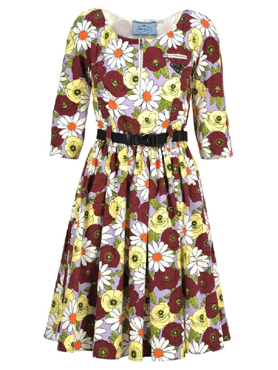Shop Prada Floral Print Dress