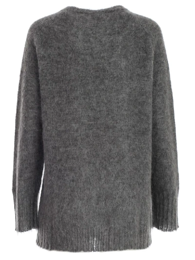 Shop Courrèges Sweater L/s W/written In Ash Grey