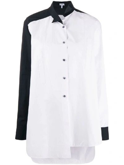 Shop Loewe Asymmetric Shirt In Black/white