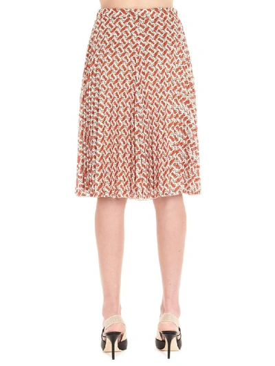 Shop Burberry Rersby Skirt In Multicolor