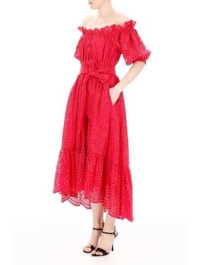 Shop Ulla Johnson Sangallo Lace Hollie Dress In Fuchsia (fuchsia)