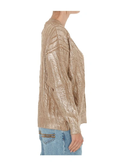 Shop Gcds Logo Revival Cardigan In Gold