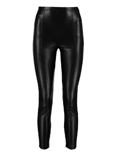 Shop Pinko Gabbione Leather-effect Leggings In Black