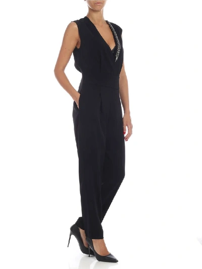 Shop Pinko Embellished Rampicare Jumpsuit In Nero