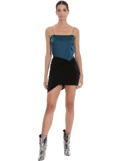 Shop Alexandre Vauthier Topwear In Petroleum Silk