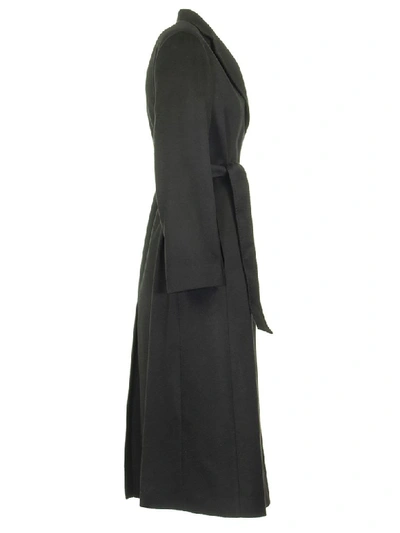 Shop Agnona Cashmere Wrap Coat, Black