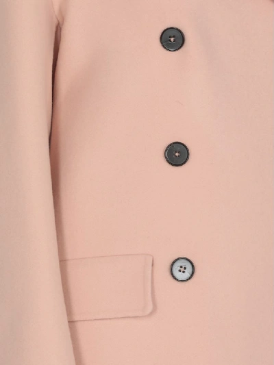 Shop Jil Sander Cashmere Double Breasted Coat In Dark Pink