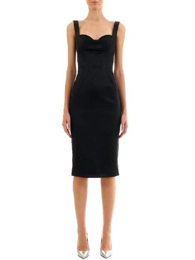 Shop Dolce & Gabbana Longuette Dress In Black