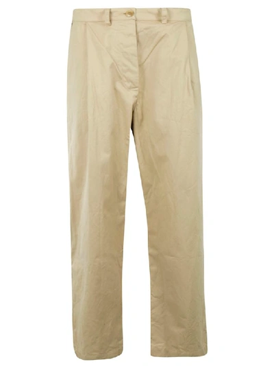 Shop Casey Casey Straight Leg Trousers In Beige