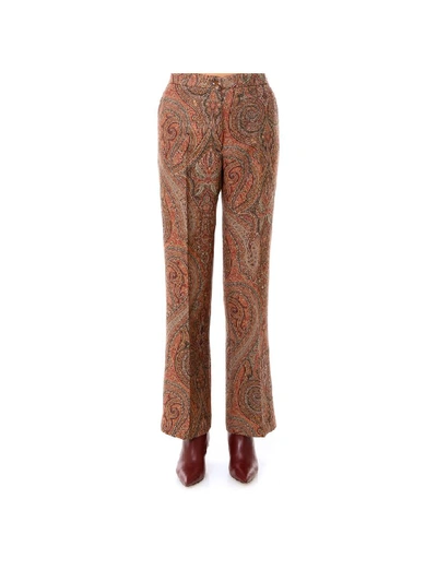 Shop Etro Trousers In Brown