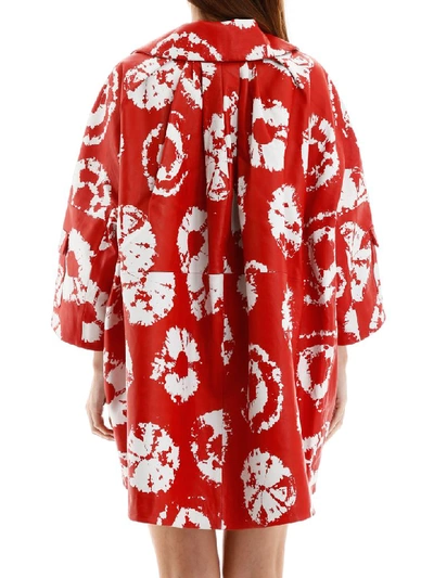 Shop Area Jacquard Coat With Crystals In Red White (red)