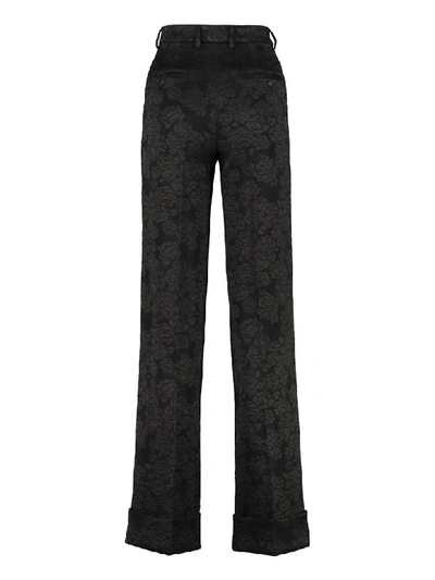 Shop Dolce & Gabbana Jacquard Trousers In Black