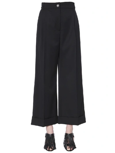 Shop Alexander Mcqueen Wide Pants In Nero