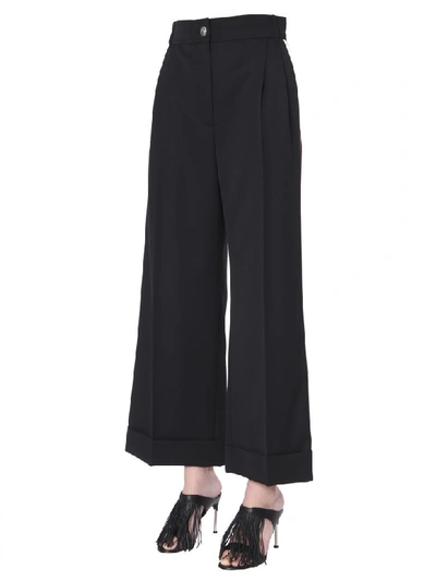 Shop Alexander Mcqueen Wide Pants In Nero