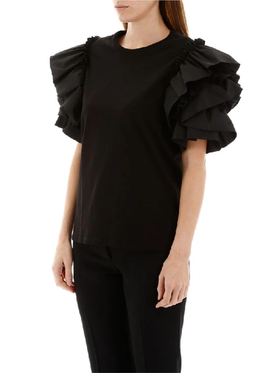 Shop Alexander Mcqueen Ruffled Top In Black (black)