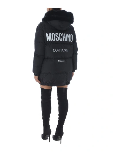 Shop Moschino Down Jacket In Nero