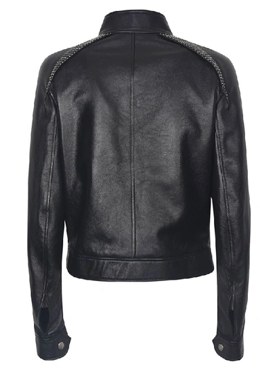 Shop Saint Laurent Funnel Neck Jacket In Black