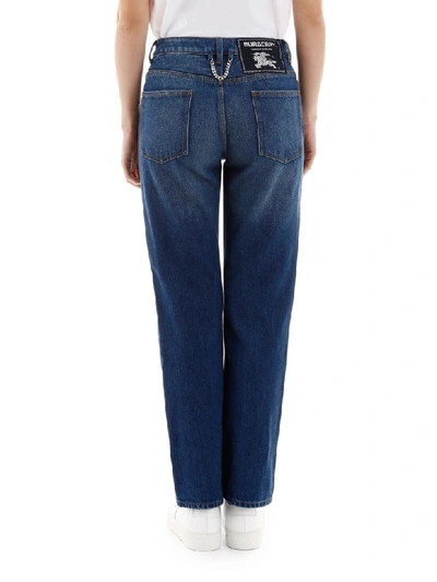 Shop Burberry Jeans With Chain In Indigo (blue)