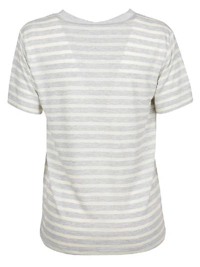 Shop Alexander Wang Striped T-shirt In H Grey/lime