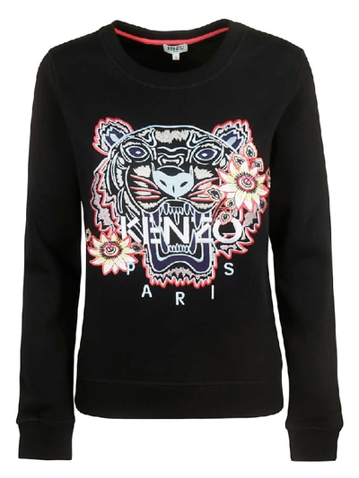 Shop Kenzo Floral Tiger Sweatshirt In Black