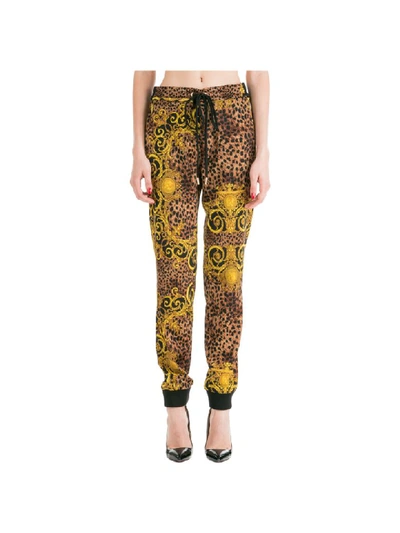 Shop Versace Jeans Couture Leo Baroque Tracksuit Bottoms In Marrone