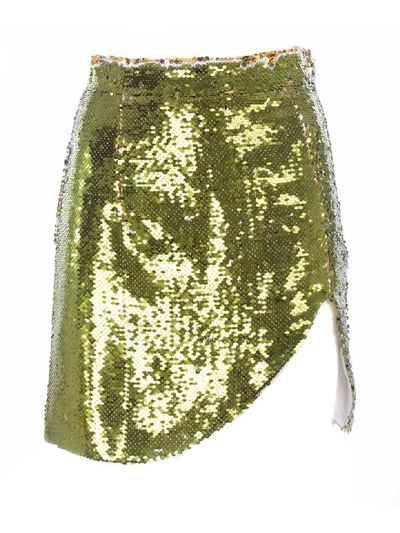 Shop Amen Skirt In Verde/oro