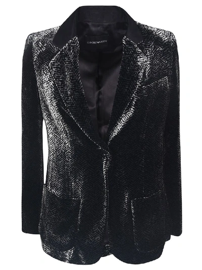 Shop Emporio Armani Single Breasted Blazer In Black