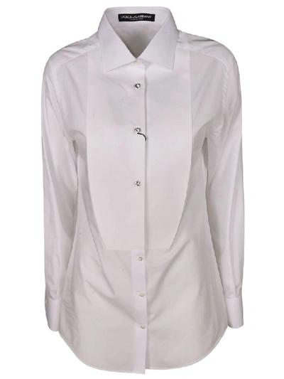 Shop Dolce & Gabbana Long-sleeved Buttoned Shirt In White
