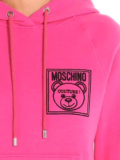 Shop Moschino Hoodie In Fuchsia