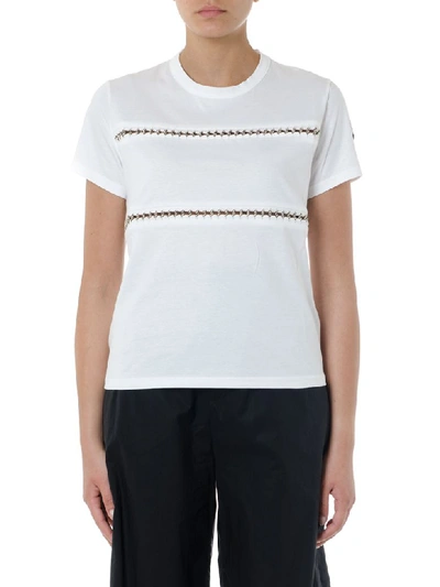 Shop Moncler Genius White Cotton T Shirt With Cut Out Details