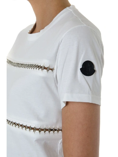 Shop Moncler Genius White Cotton T Shirt With Cut Out Details