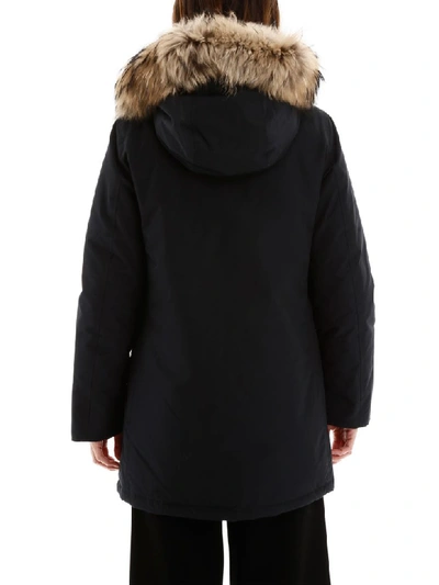 Shop Woolrich Arctic Parka With Murmasky Fur In Navy (blue)