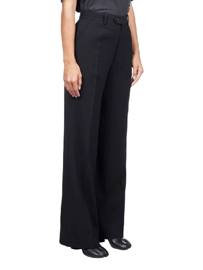 Shop Maison Margiela Wool And Viscose Trousers In Black