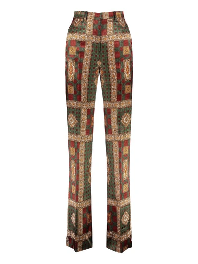 Shop Etro Printed Wide-leg Trousers In Multicolor