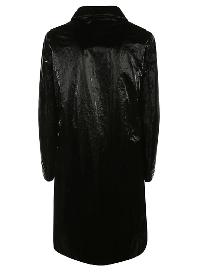 Shop Aspesi Glossy Long Coat In Black