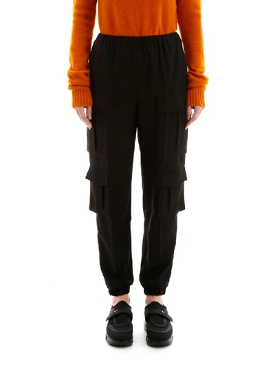 Shop Prada Cargo Trousers In Nero (black)